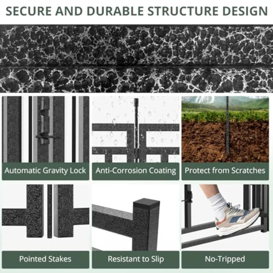 Portable Dog Fence And Puppy Playpen Foldable Metal Mesh For Outdoor Use