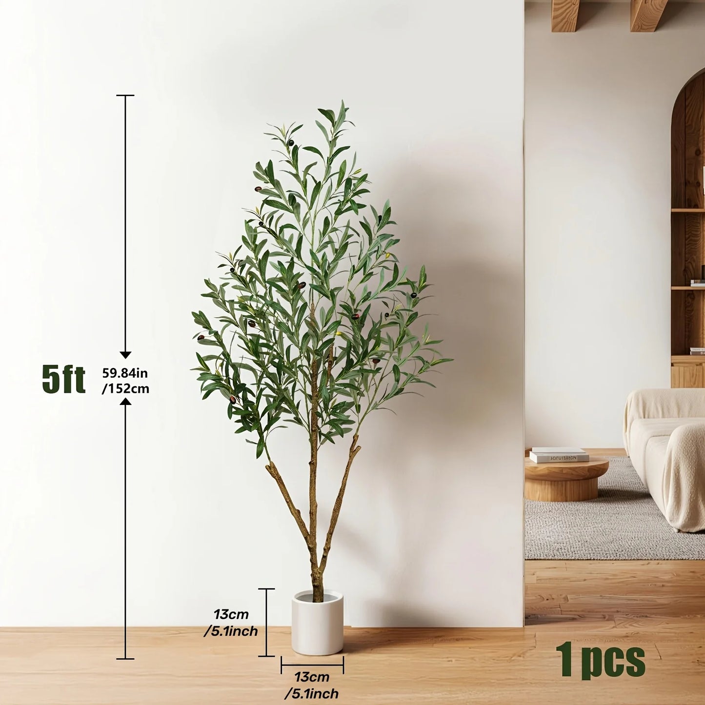 Olive Tree Artificial Indoor Decor With Realistic Leaves