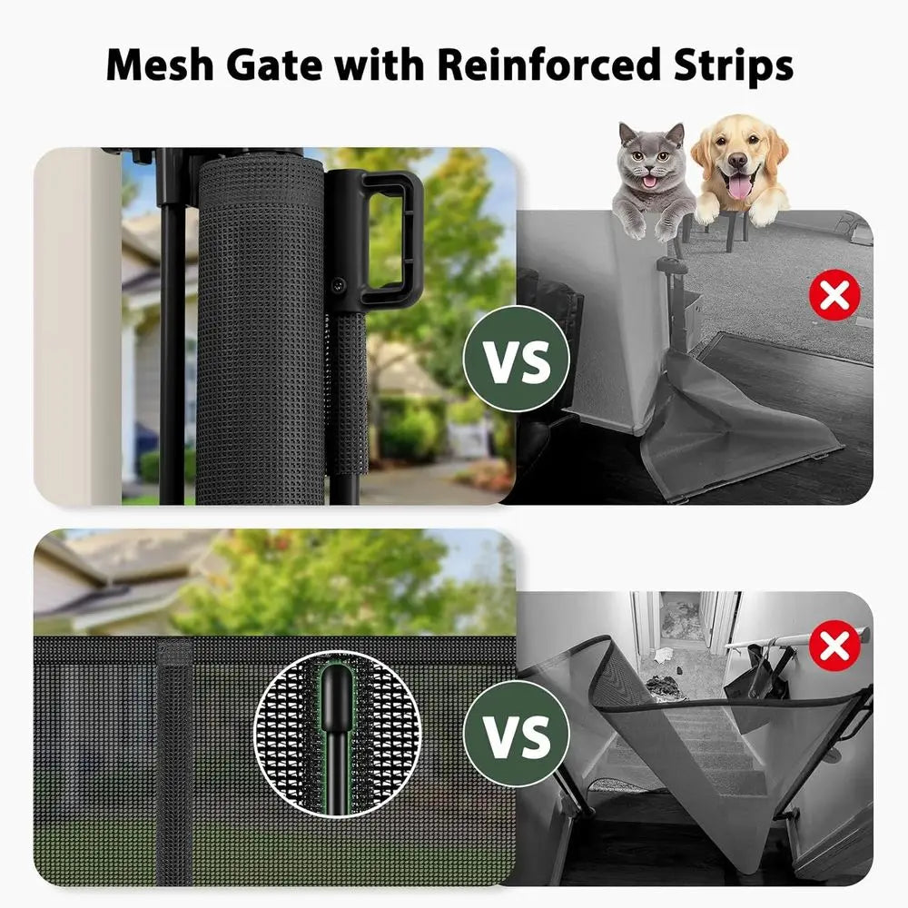 Retractable Baby And Dog Gate Extra Wide Tall Safety Barrier