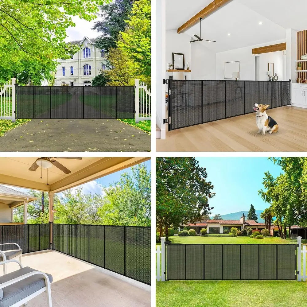 Extra Wide 200 Inch Retractable Baby Gate For Large Openings And Doorways Wall Mounted Easy Glide