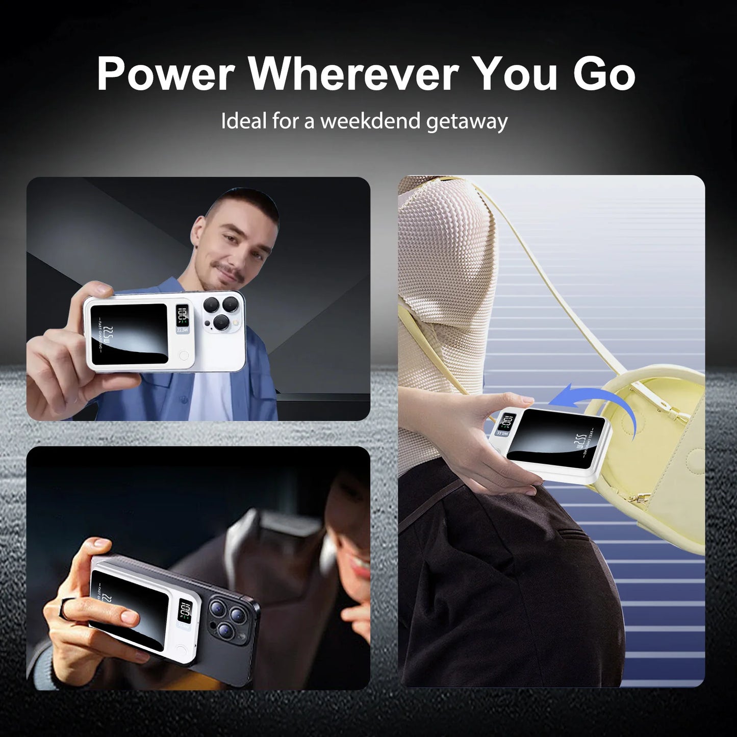 Wireless Magnetic Power Bank 22.5W Charging 10000mAh Led Display Portable