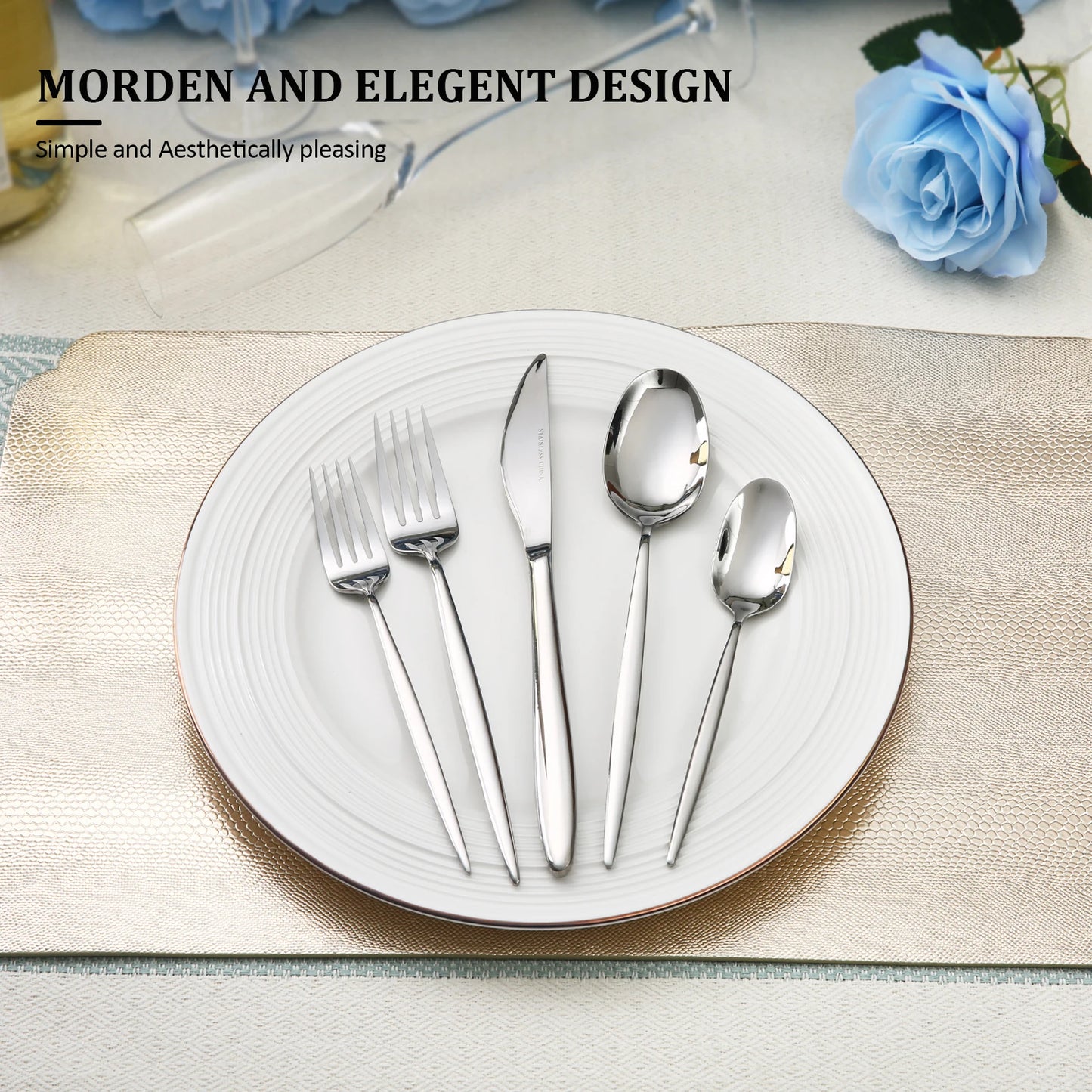 Lorena Eclipse 20 Piece Stainless Steel Flatware Set