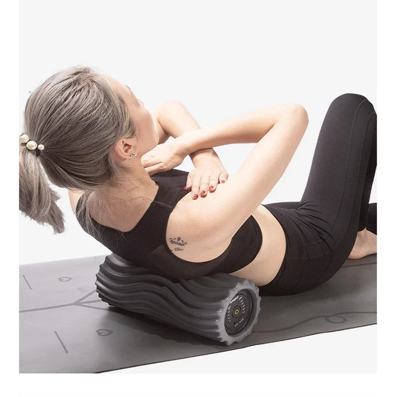 IQTEMOT Electric Yoga Column Roller With Vibration Massage 5 Speeds