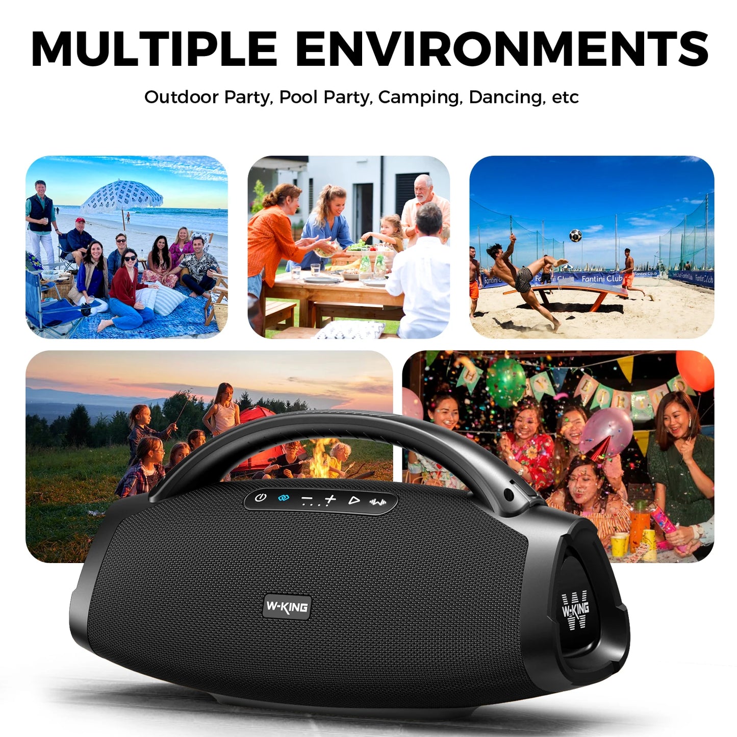 W-King D20 Portable Bluetooth Speaker With Massive Bass Waterproof Design