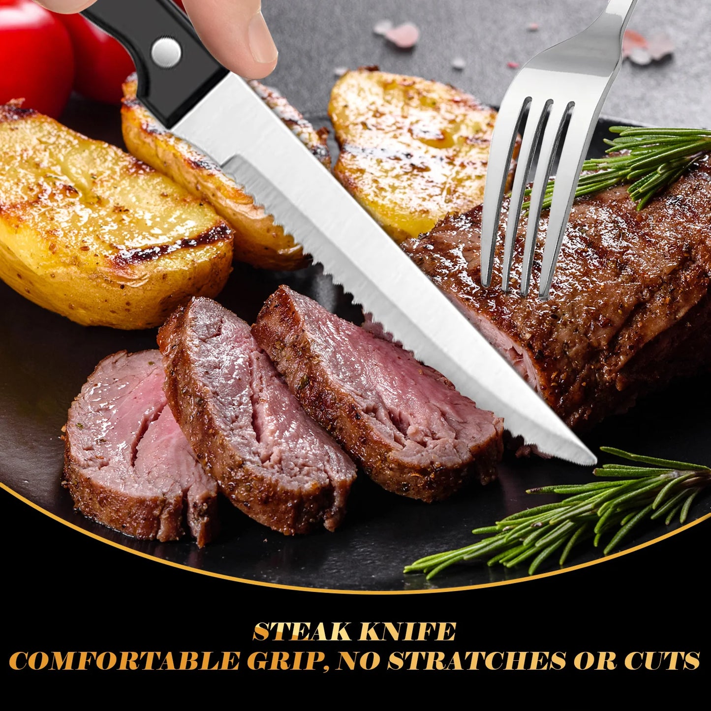 HANSMART Stainless Steel Flatware Set Knives Forks Spoons Dishwasher Safe