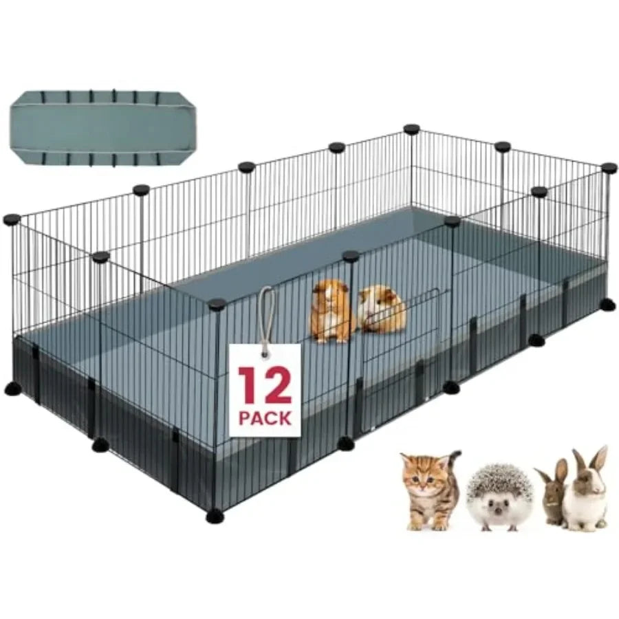 Secure Indoor Pet Playpen With Waterproof Mat For Guinea Pigs