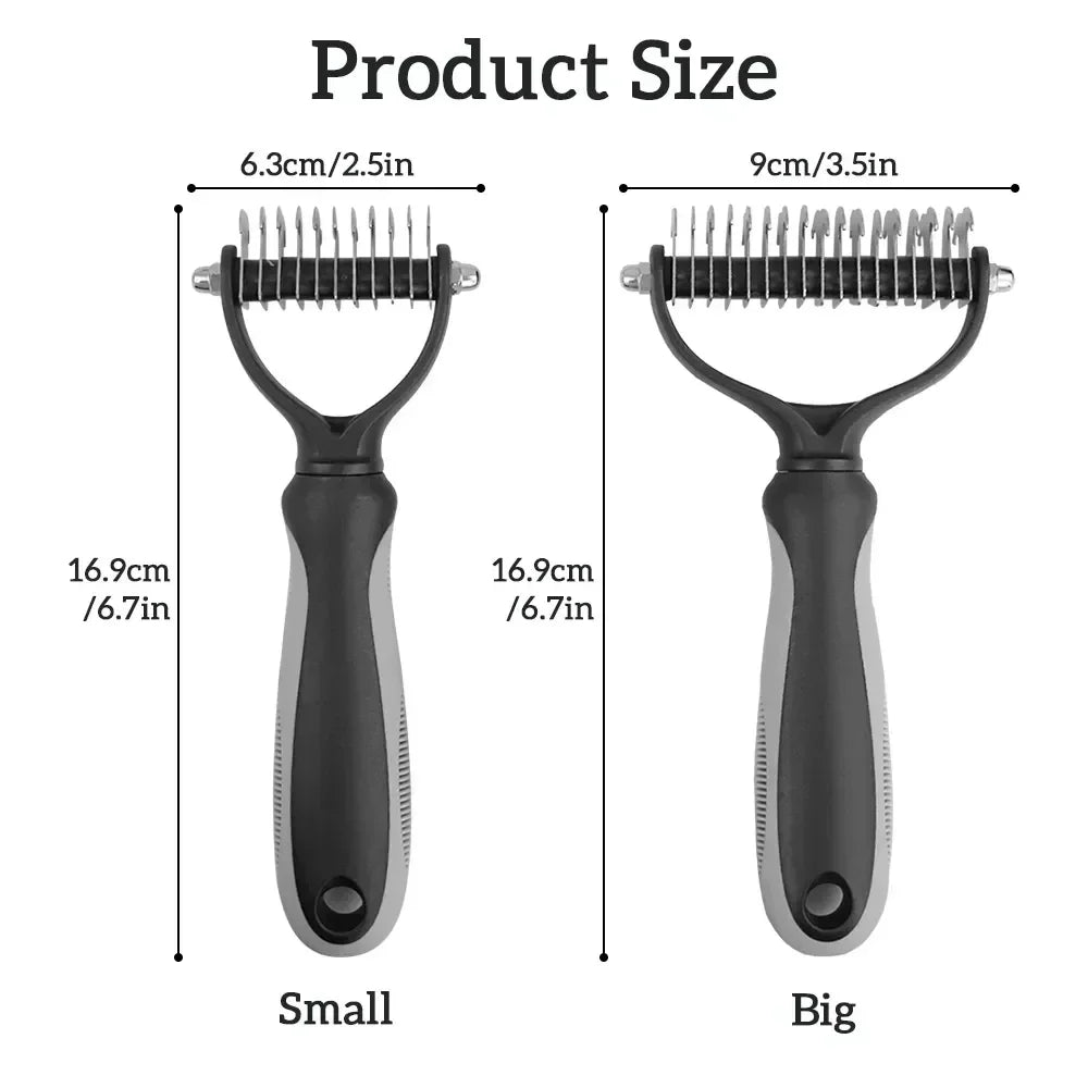 Double Sided Stainless Steel Pet Grooming Brush Hair Remover Tool