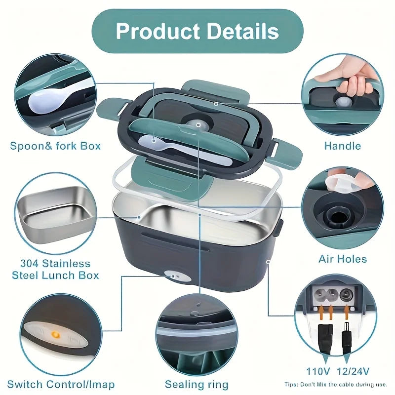AEDG Portable Electric Lunch Box Warmer For Car And Home