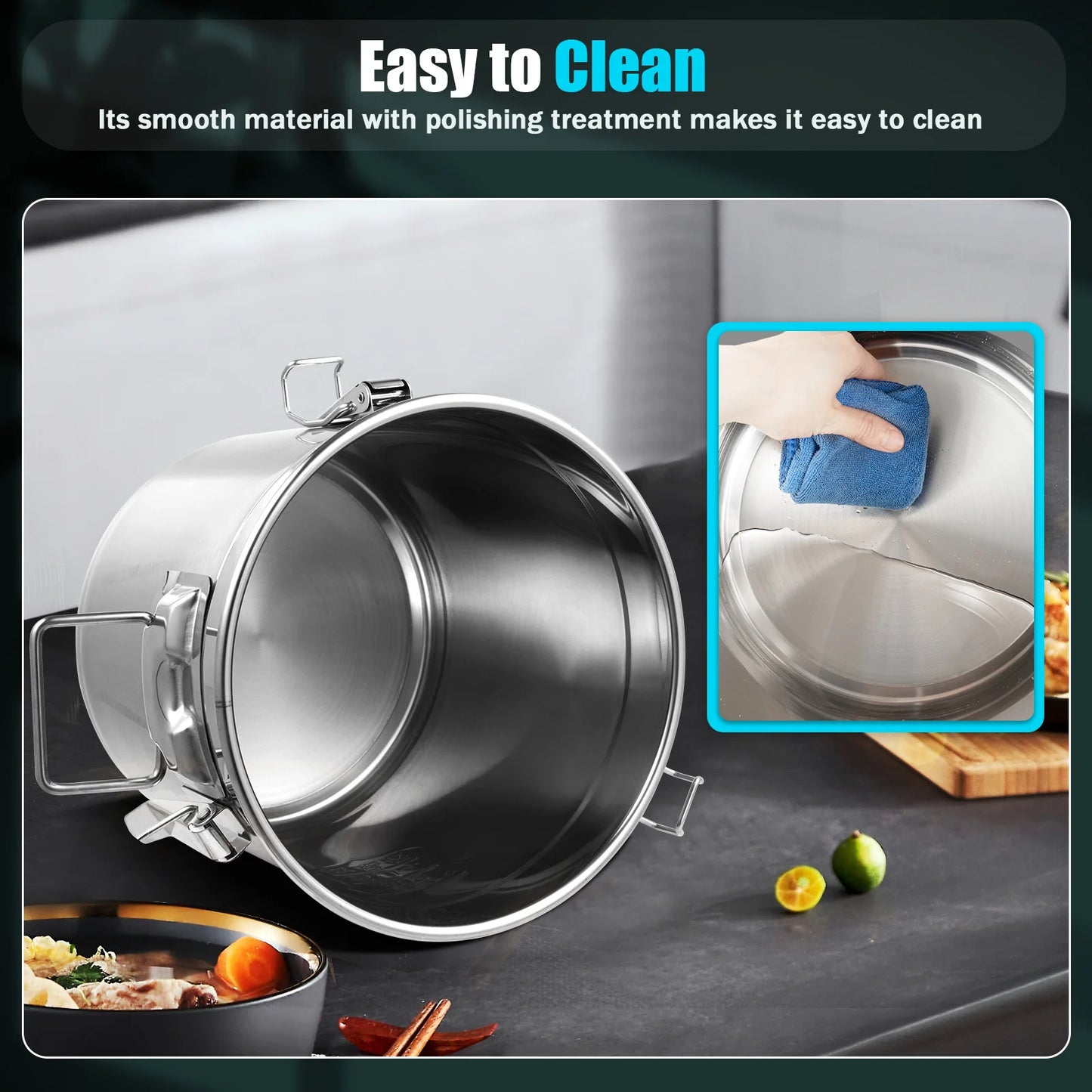 Bymaocar 304 Stainless Steel Cereal Storage Container Airtight