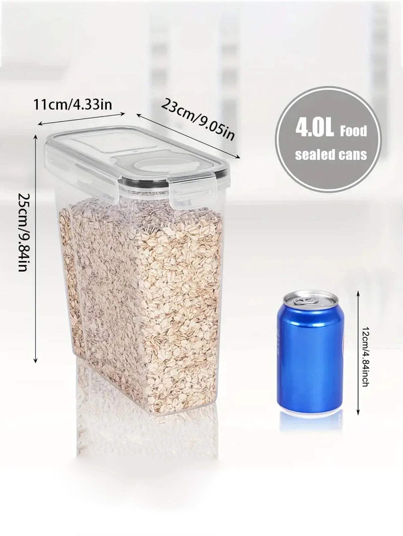 4L Airtight Food Storage Containers 4 Pack For Pantry Organization