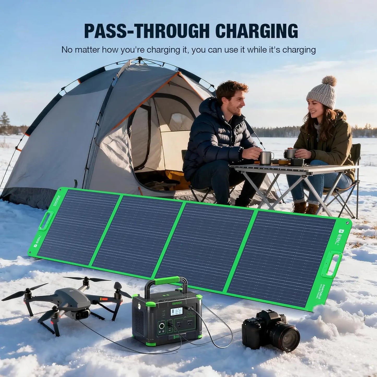 EBL 999Wh Portable Power Station 1000W Camping Wireless Charging