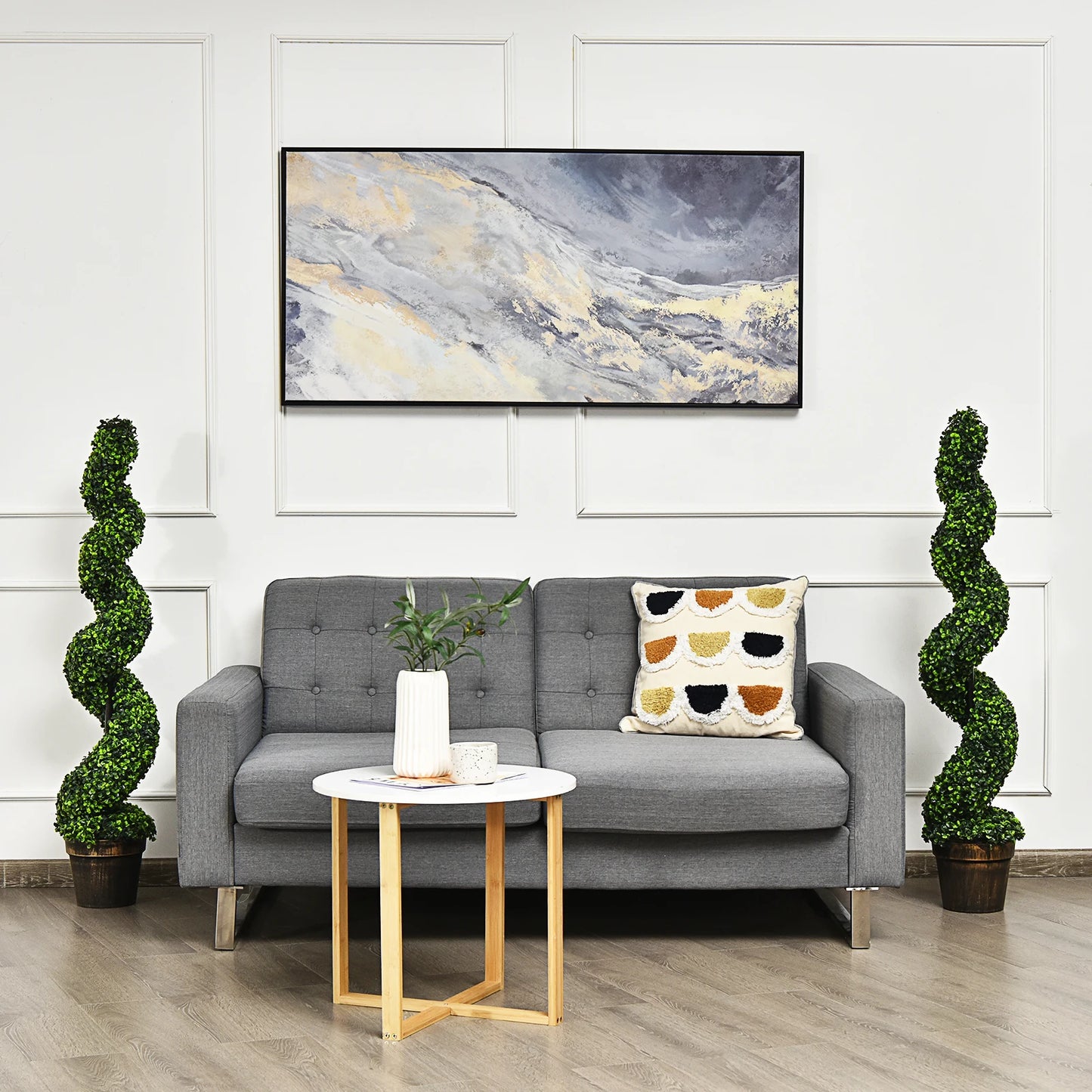 LIFEZEAL Artificial Spiral Boxwood Topiary Tree For Indoor Outdoor Decor