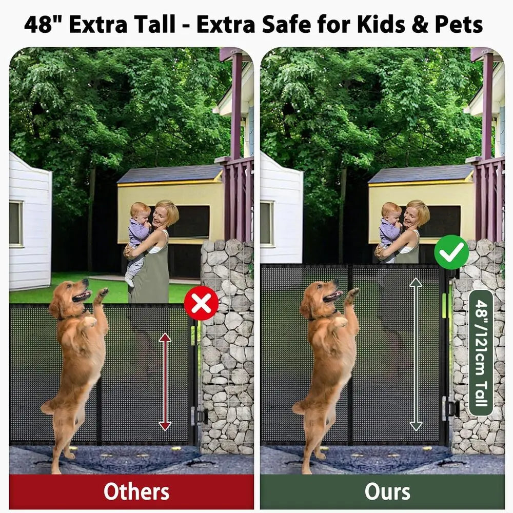 Extra Wide 200 Inch Retractable Baby Gate For Large Openings And Doorways Wall Mounted Easy Glide