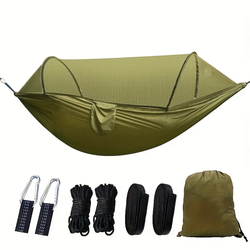 Double Camping Hammock With Mosquito Net And Sun Shade Canopy