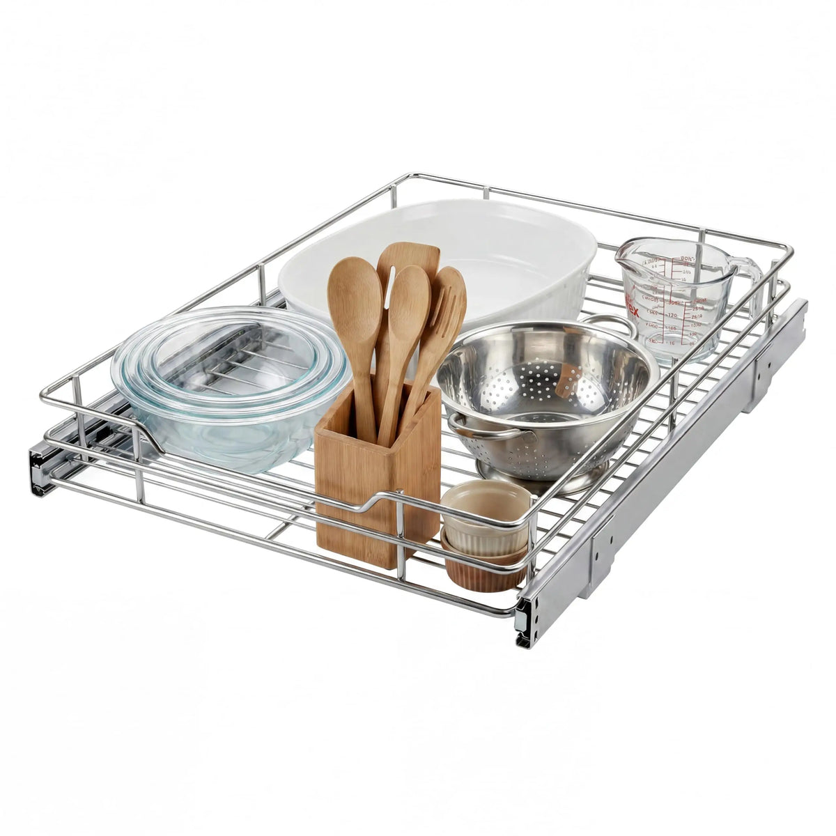 HiMISS Pull Out Cabinet Organizer Stainless Steel Kitchen Storage Shelf