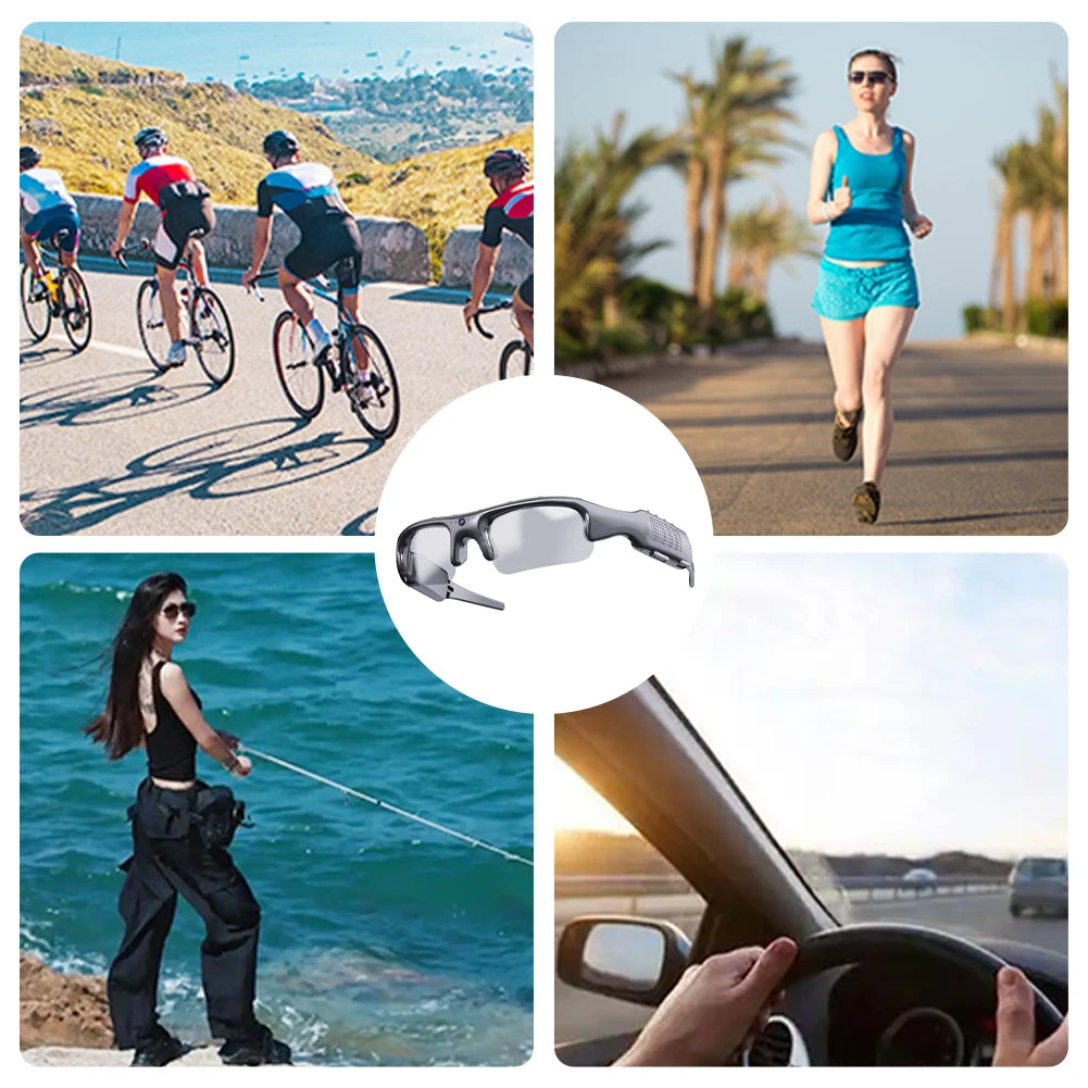 ALLOYSEED YJ01 Smart Glasses With 1080P WiFi Camera And Built In Microphone For Hands Free Video Recording