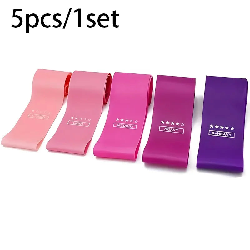 Resistance Band Set 5 Piece Latex Loop For Strength Training
