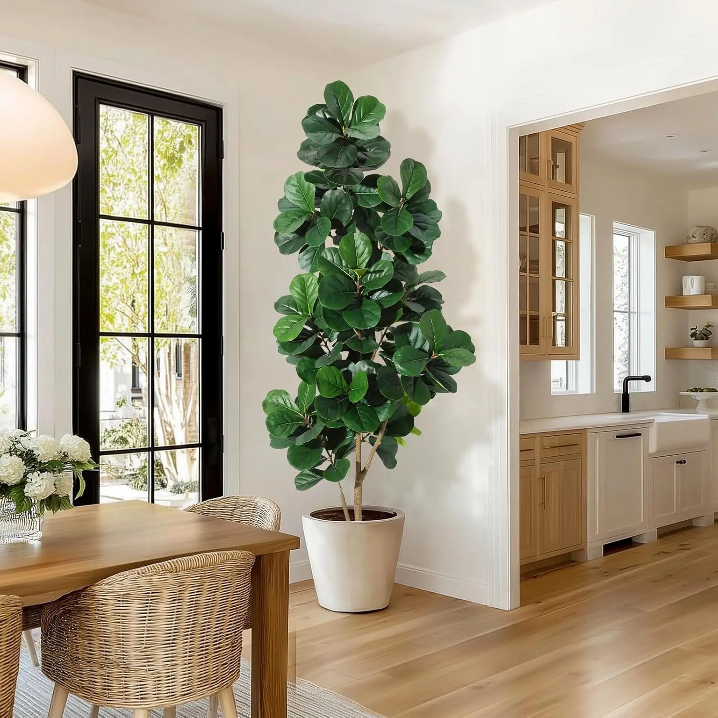 HiMiss Fiddle Leaf Fig Tree Artificial Realistic With Planter Pot