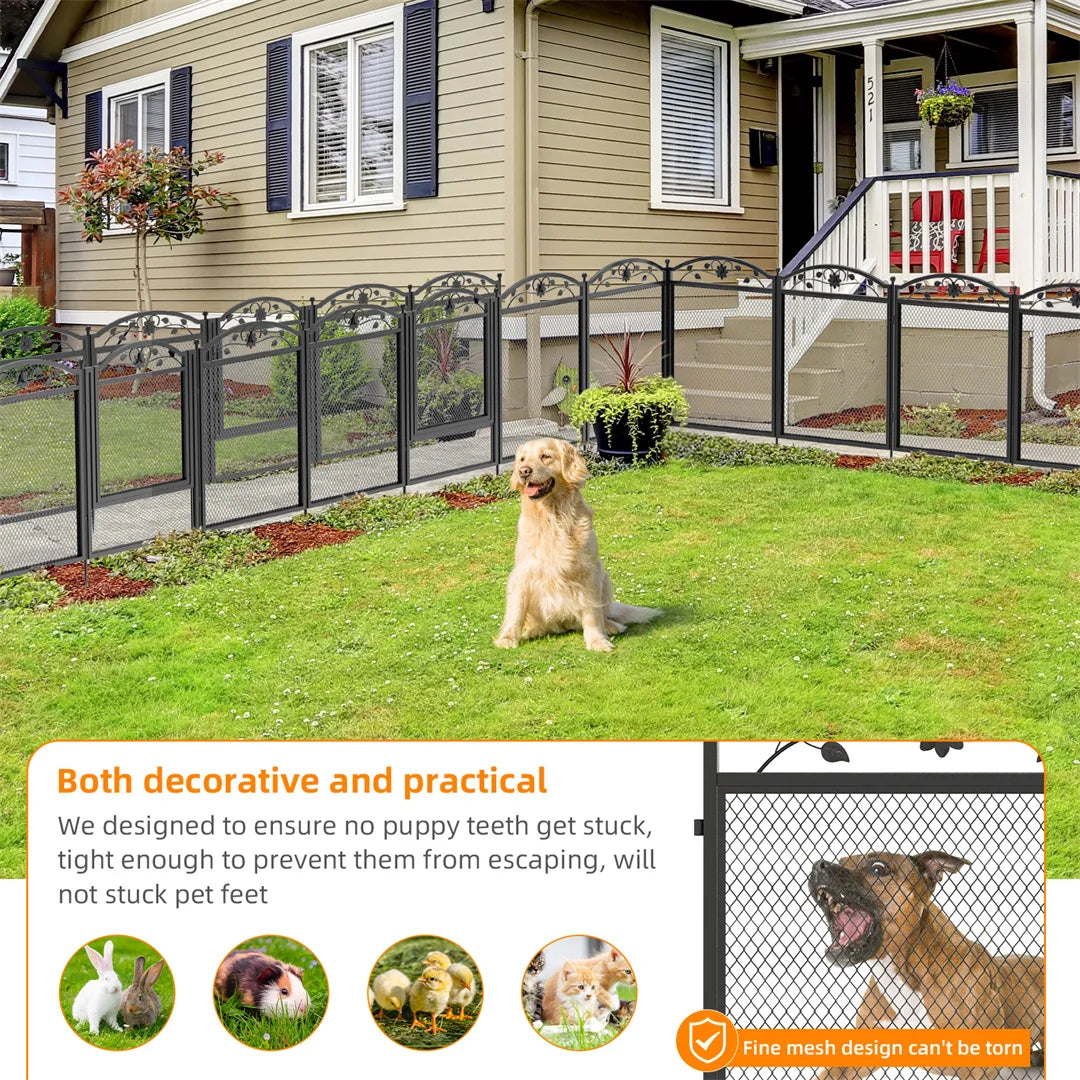 BINGOPAW Heavy Duty Dog Playpen 8 Panels Outdoor Iron Fence Waterproof Pad