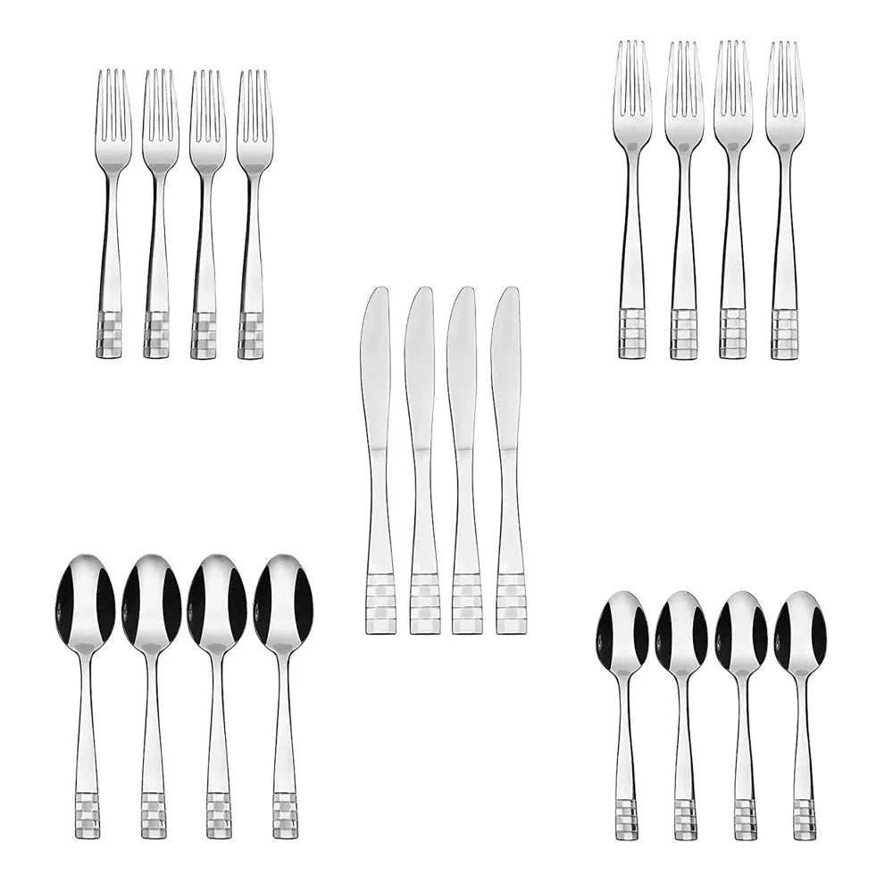 20 Piece Stainless Steel Flatware Set For Four Service Utensils
