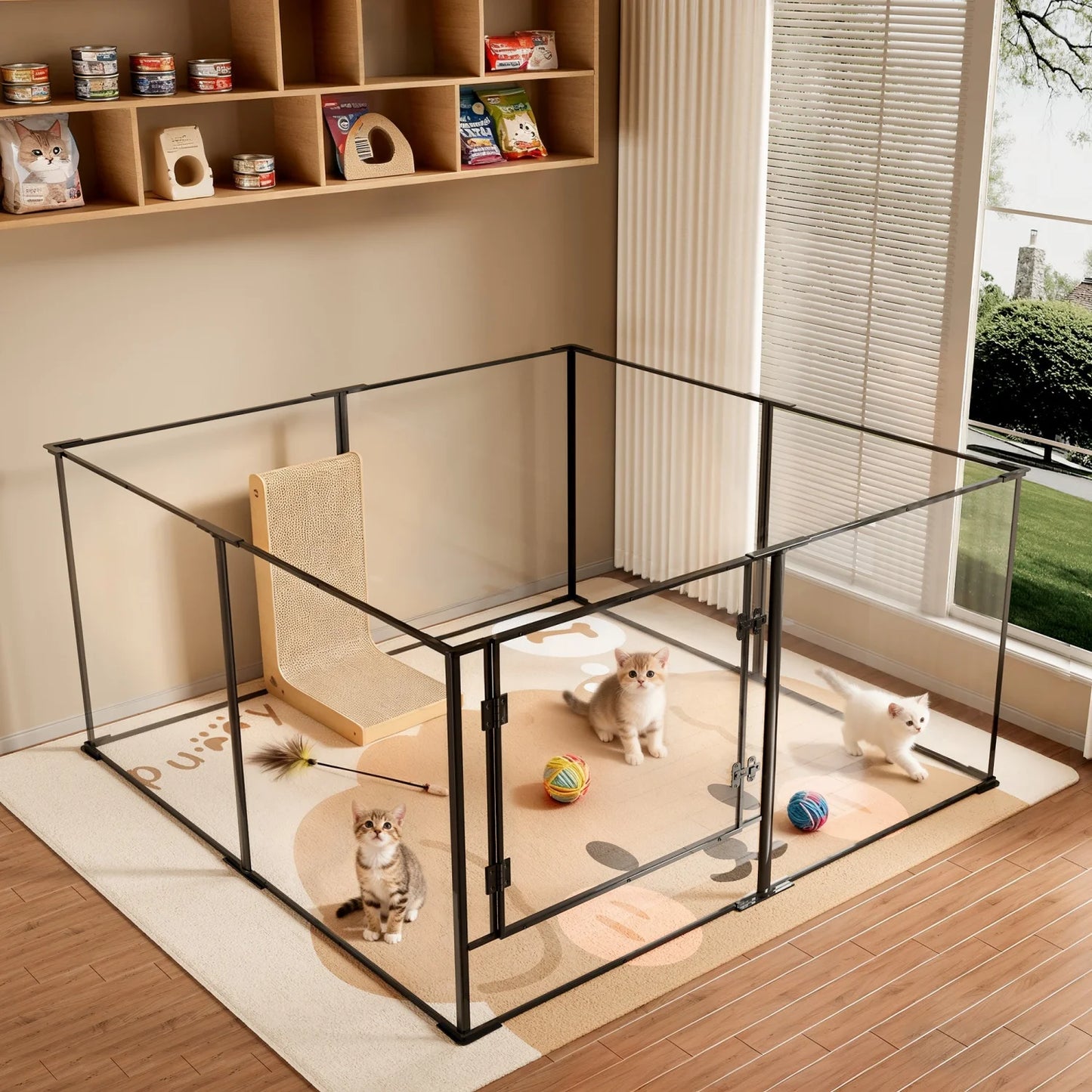 Bingopaw Durable Acrylic Dog Exercise Pen Whelping Fence For Puppies