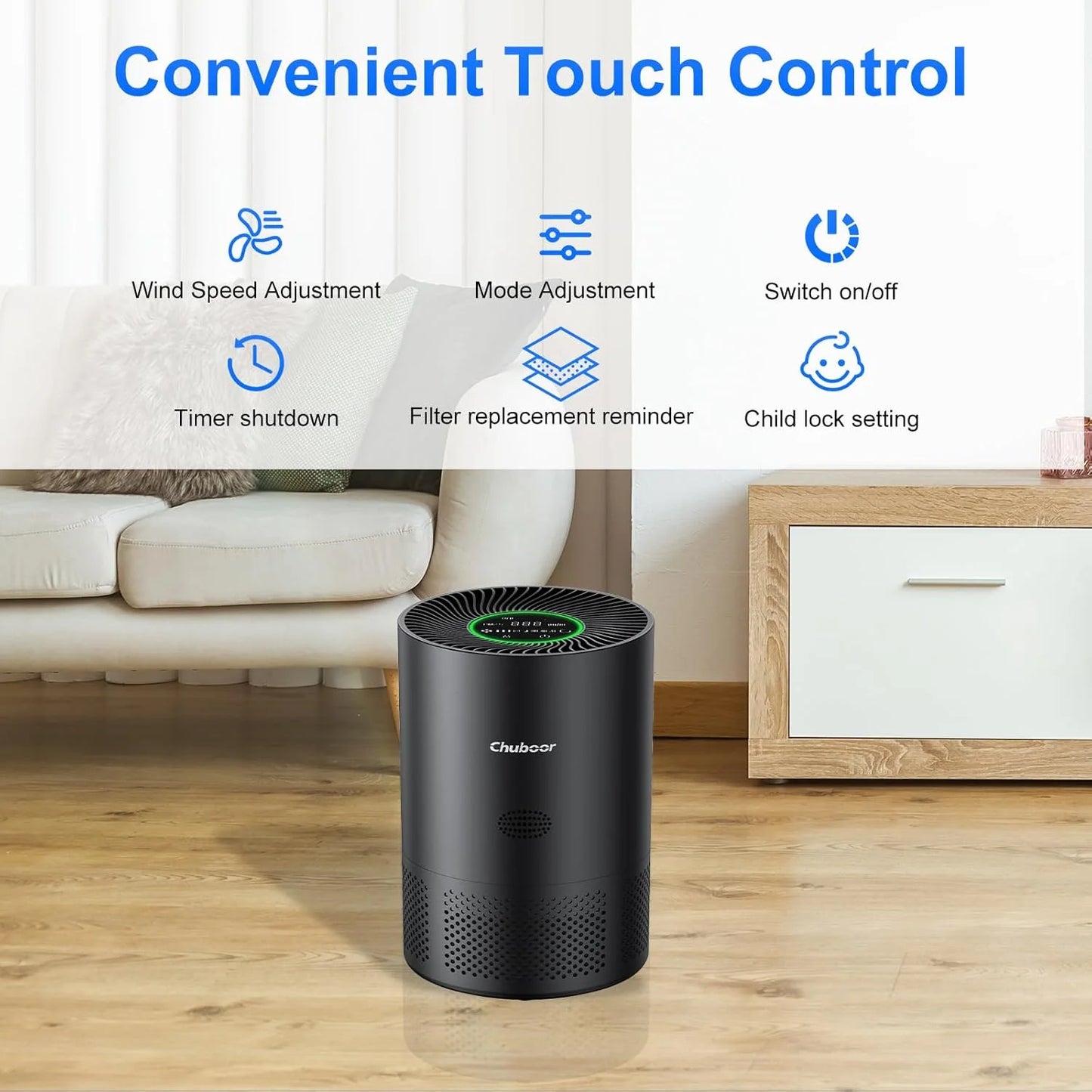 Chuboor H13 True HEPA Air Purifier For Home And Room