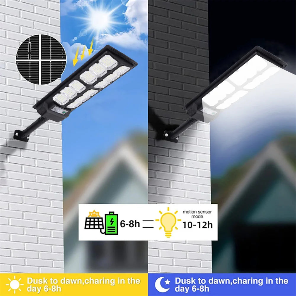 2 Pack Solar Street Lights Outdoor 192LED Dusk To Dawn