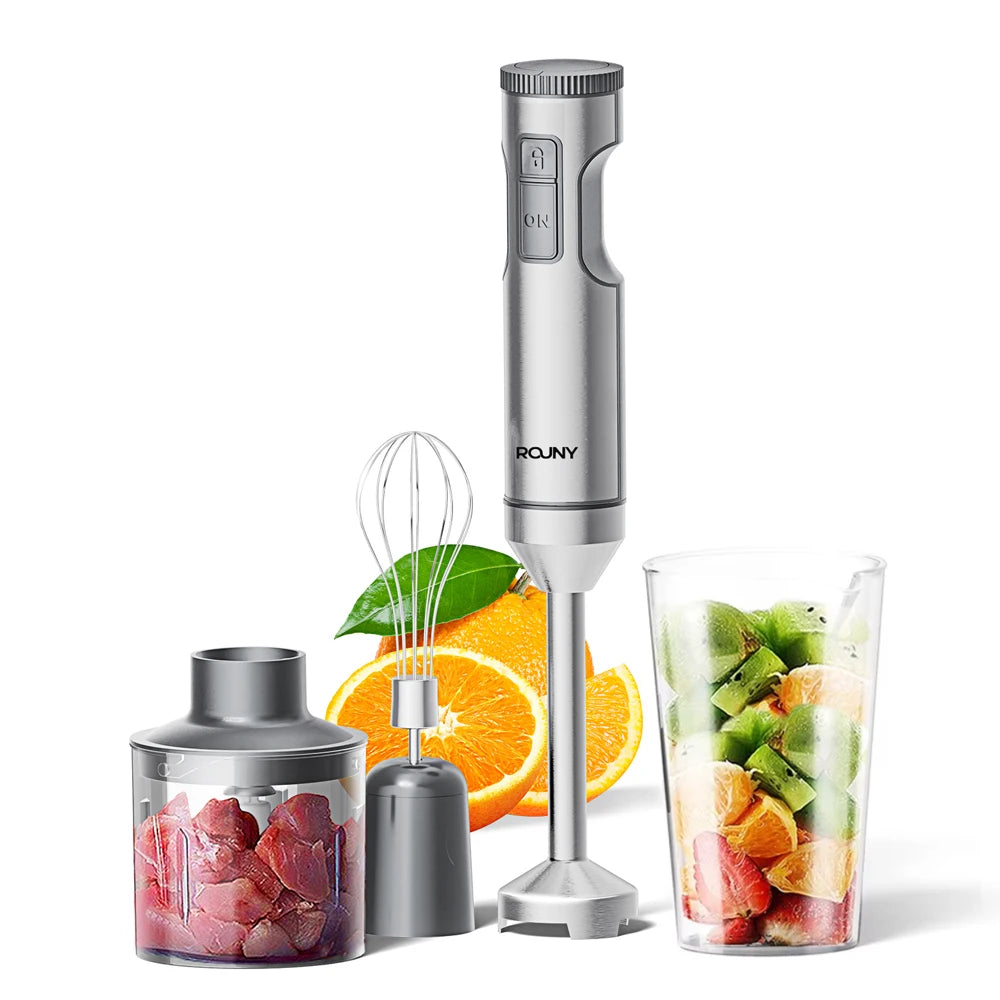 Rouny Hand Immersion Blender 1200W 4In1 Stainless Steel