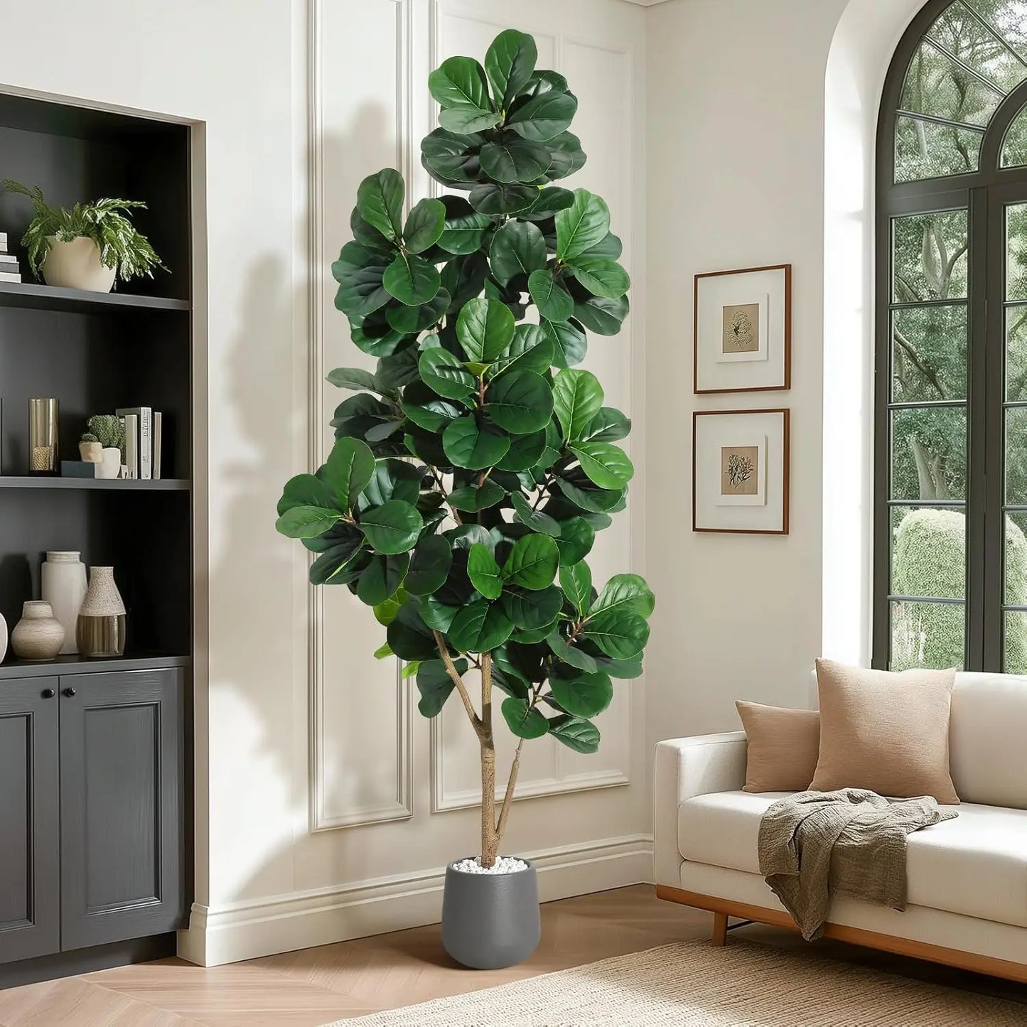 HiMiss Fiddle Leaf Fig Tree Artificial Realistic With Planter Pot