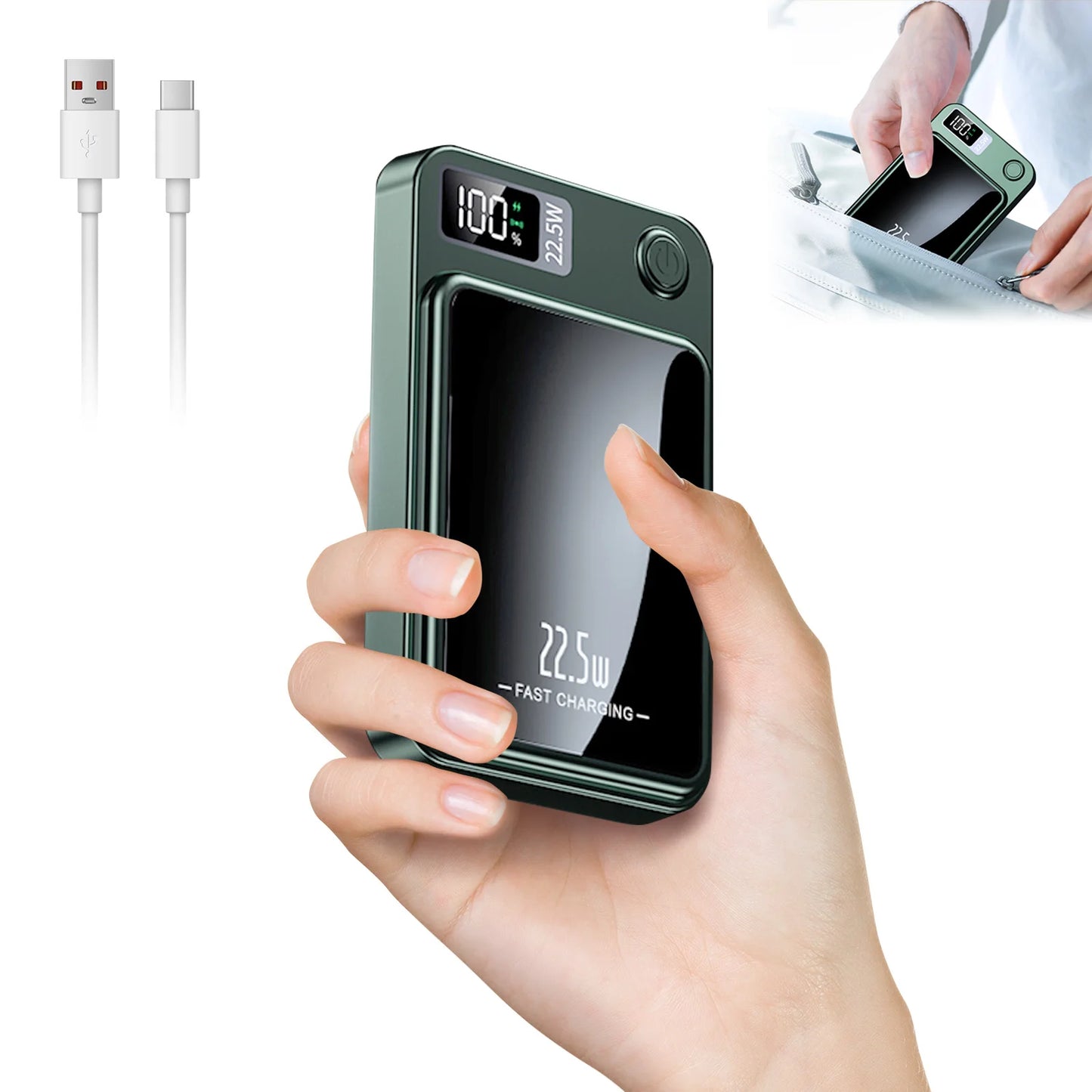 Wireless Magnetic Power Bank 22.5W Charging 10000mAh Led Display Portable