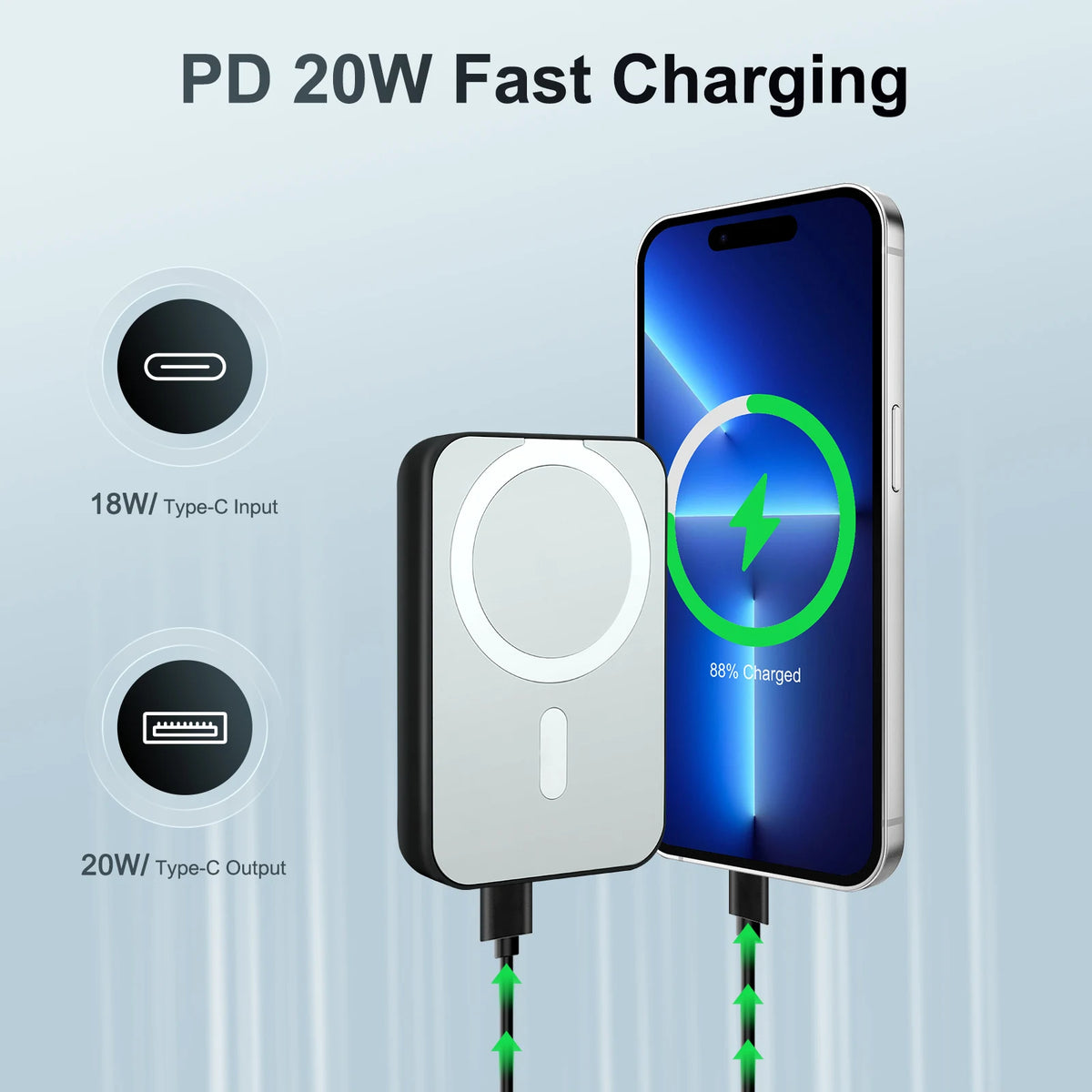 Magnetic Wireless Portable Power Bank With Led Display PD