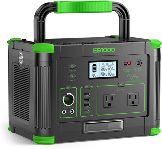 EBL 999Wh Portable Power Station 1000W Camping Wireless Charging