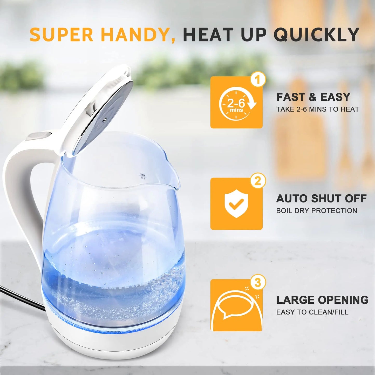CACHOO Electric Kettle With Water Dispenser 1200W Auto Shutoff