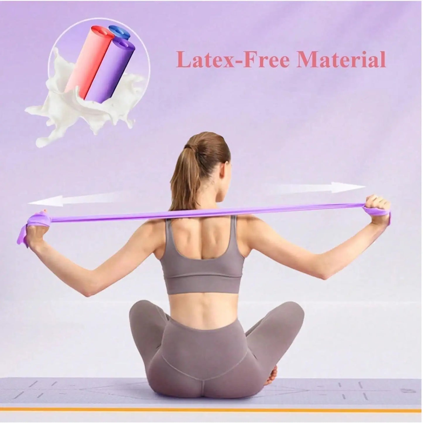 Elastic Resistance Bands For Home Gym Yoga Pilates Training