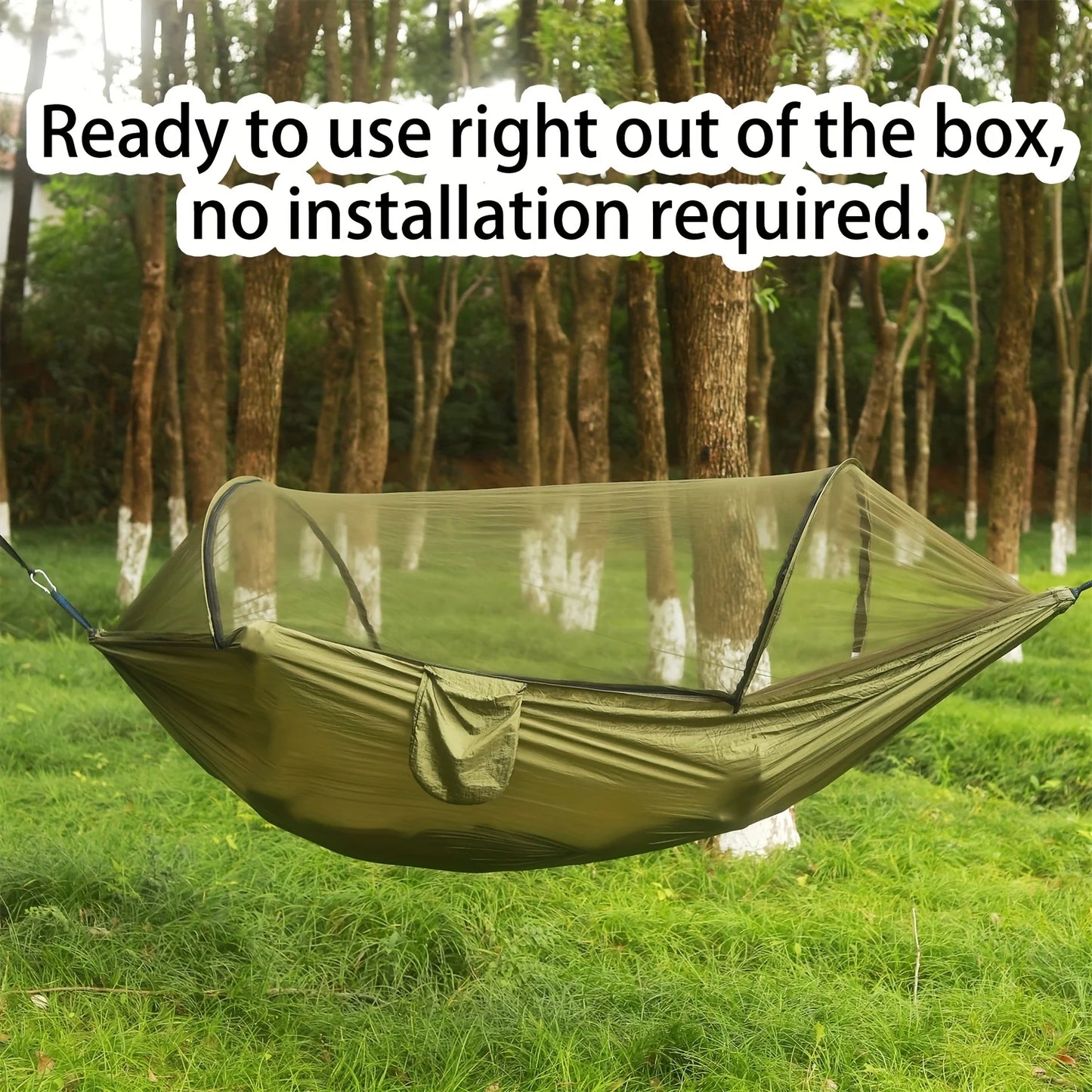 Double Camping Hammock With Mosquito Net And Sun Shade Canopy