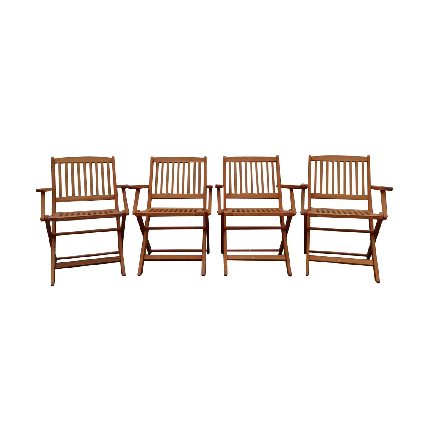 Foldable Patio Dining Set With Four Folding Chairs Teak Outdoor