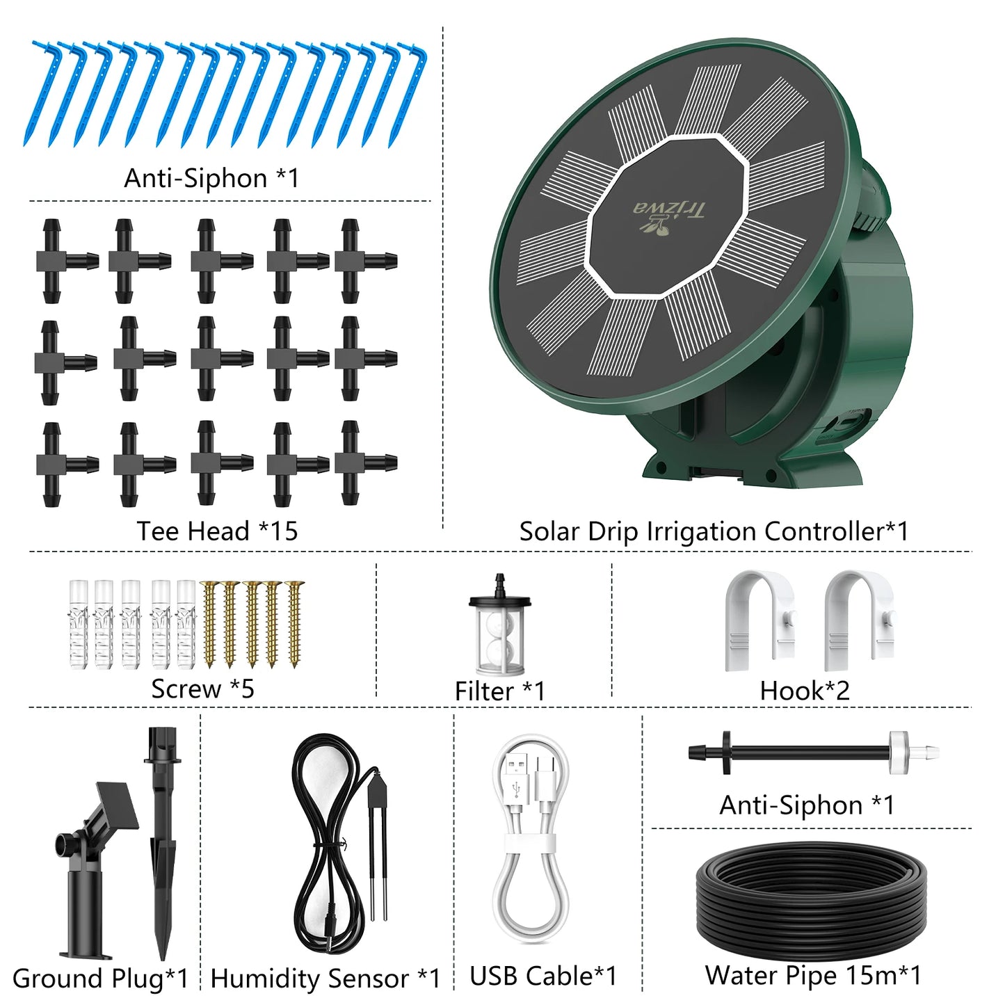 Solar Drip Irrigation System With Dual Supply And USB Charging