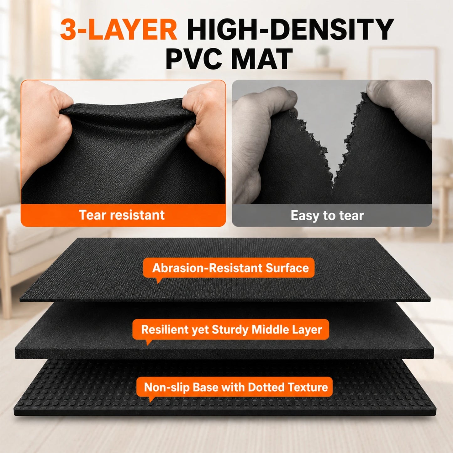 Non Slip PVC Yoga Mat For Home Gym Workouts Fitness