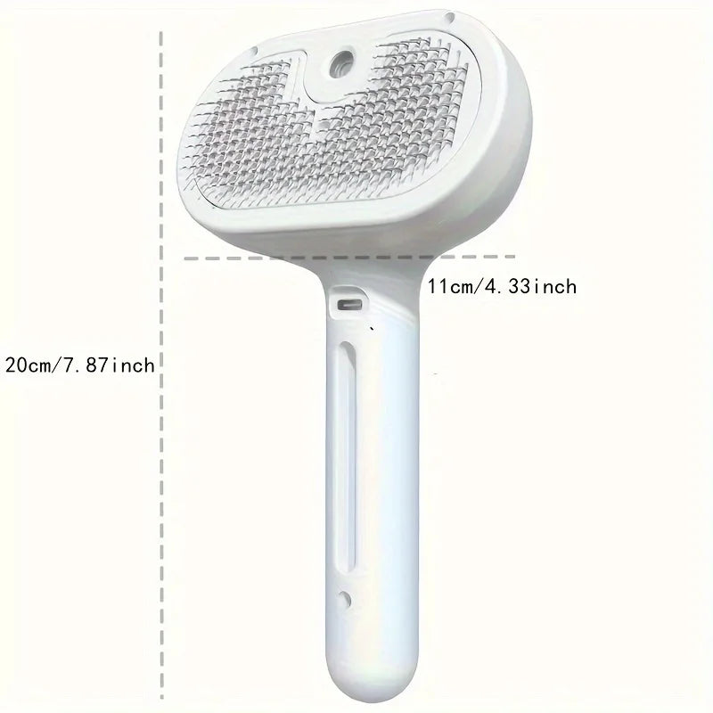 Pet Hair Removal Steam Brush For Grooming With Water Tank