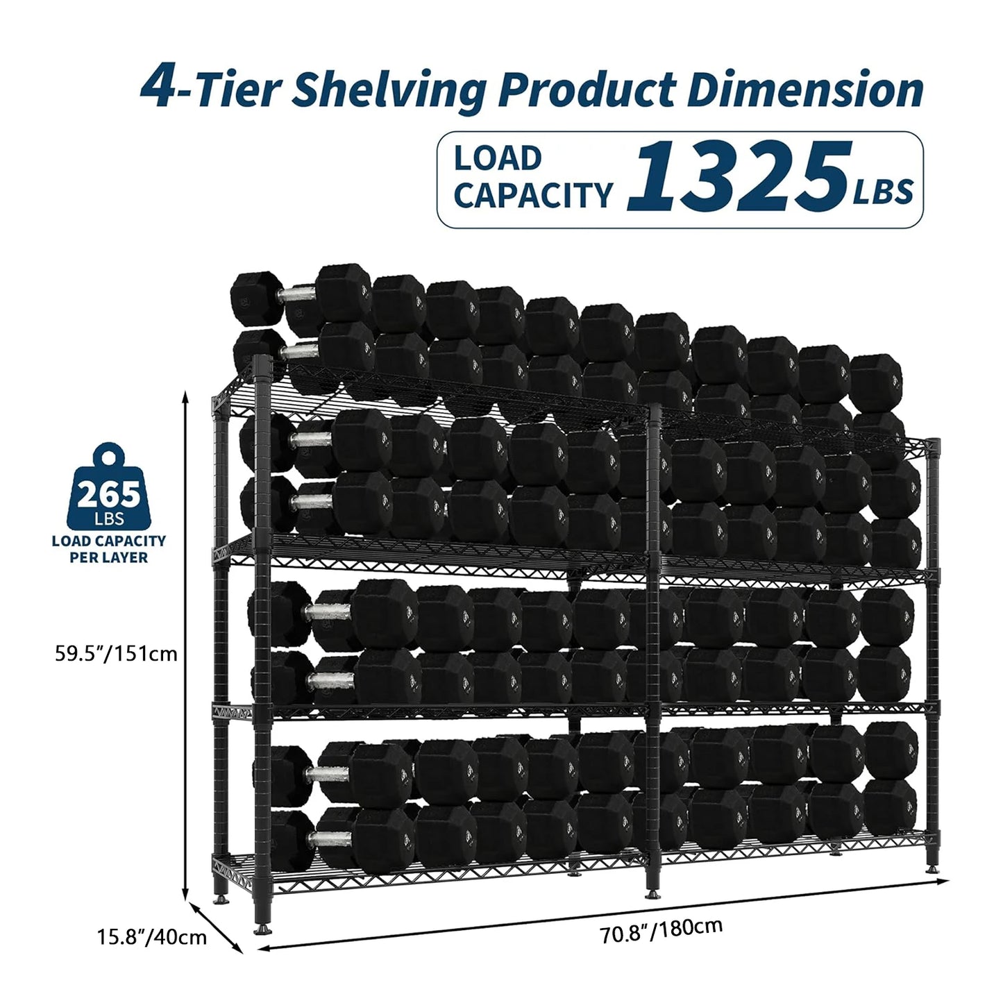 Twister.CK Heavy Duty Metal Shelving Unit Five Tier Adjustable Pantry