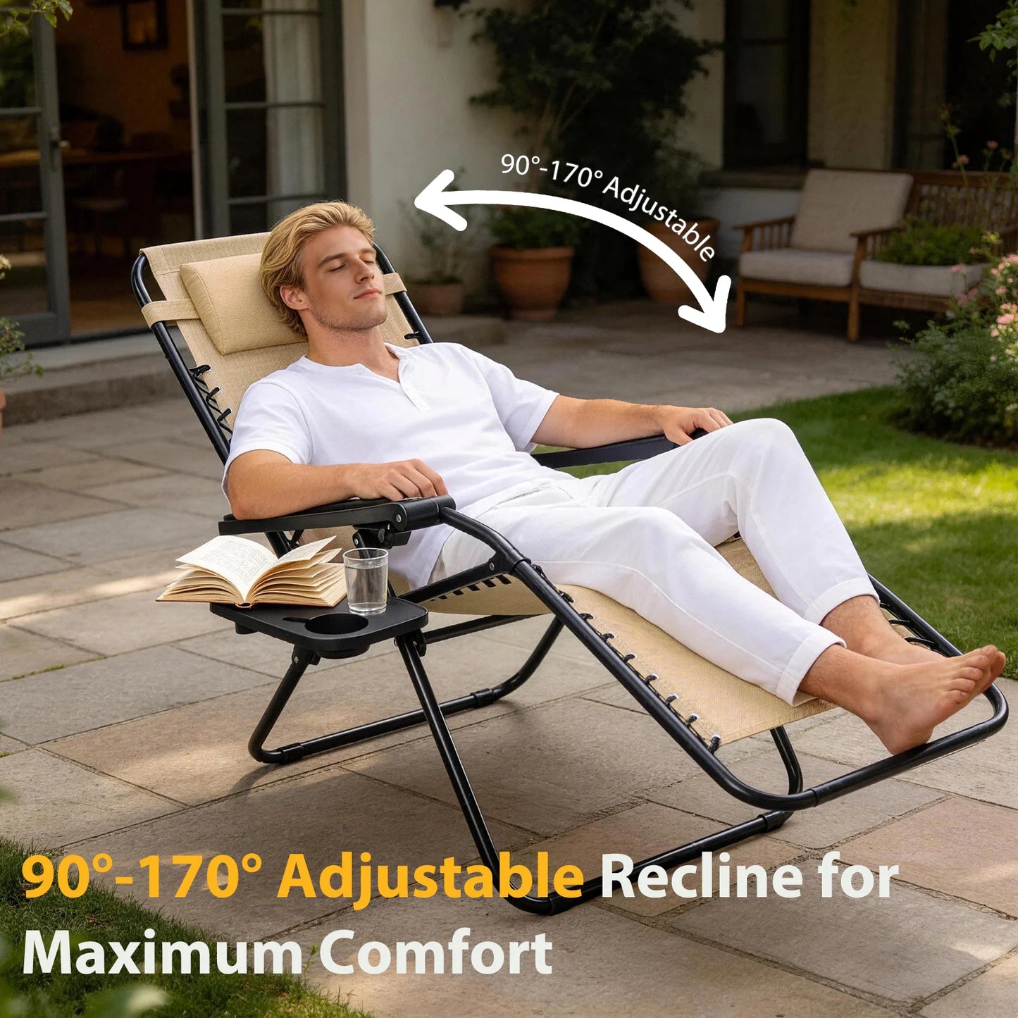 JHK Zero Gravity Recliner Chairs Set of 2 Cup Holders