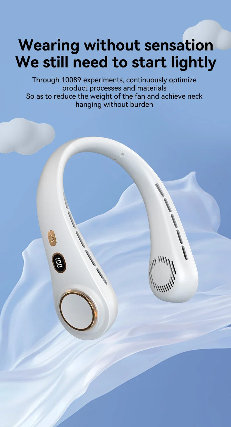 Portable Neck Fan Rechargeable Personal Cooling For Outdoor Travel