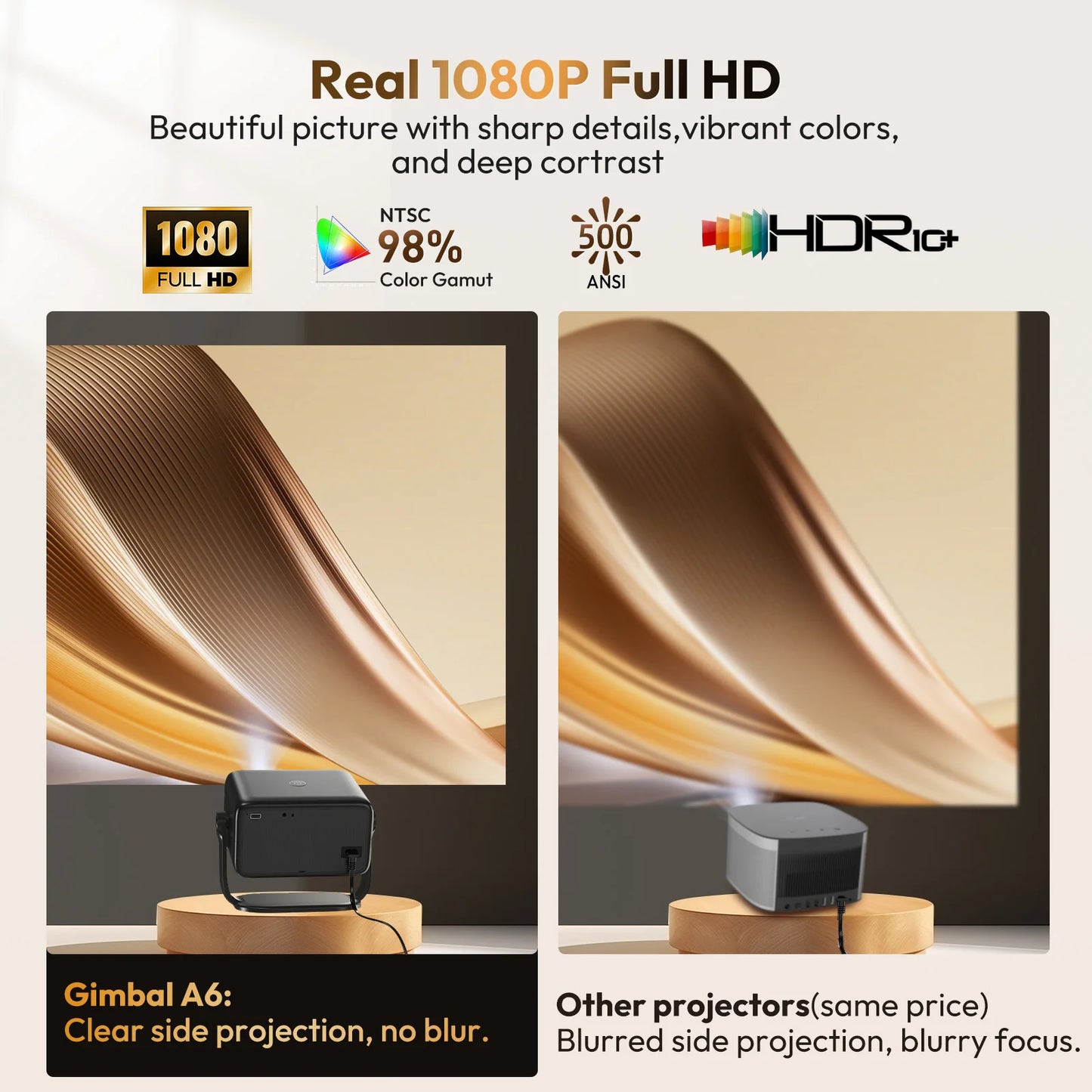 XGODY 4K Projector Auto Focus WiFi6 Android Beamer Home Theater