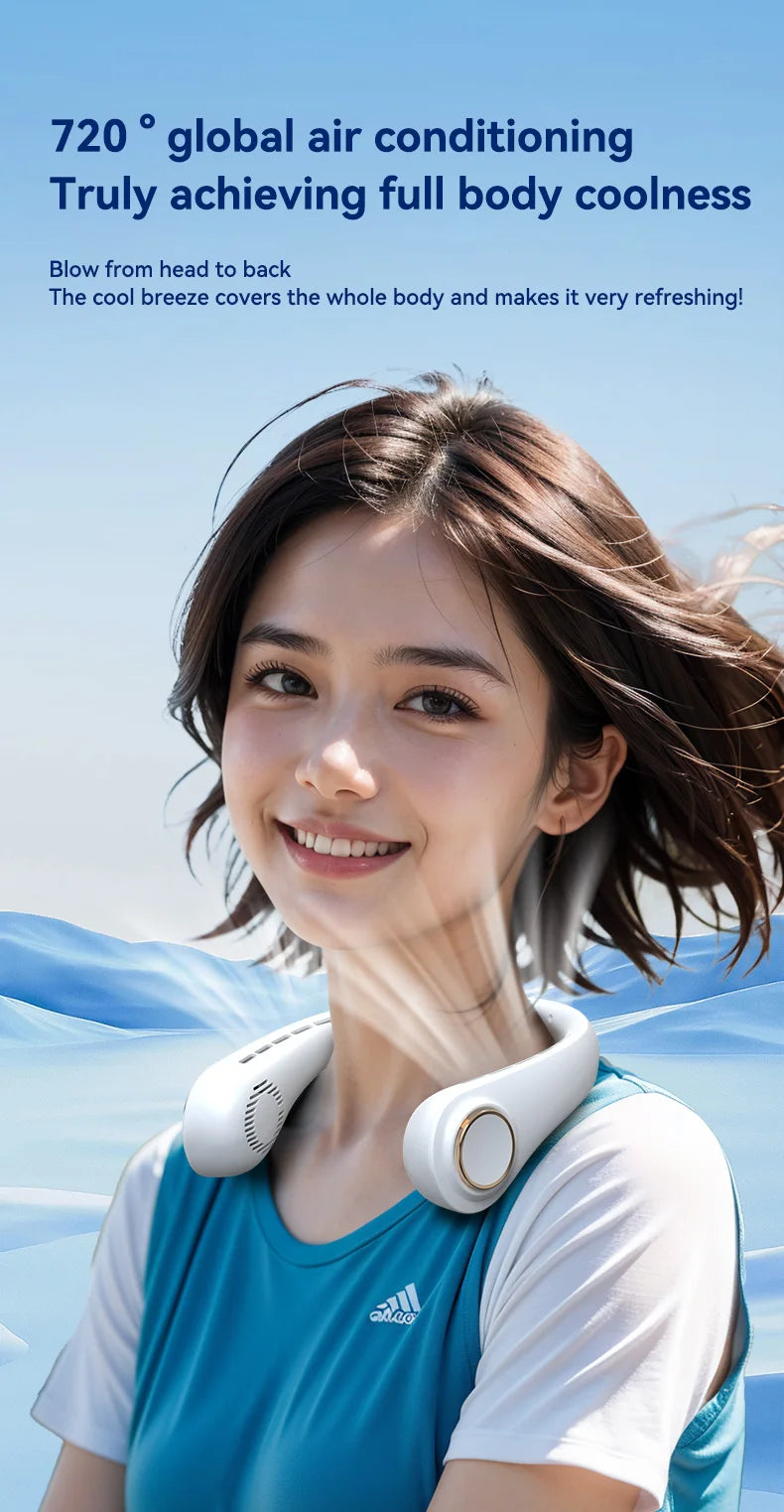 Portable Neck Fan Rechargeable Personal Cooling For Outdoor Travel