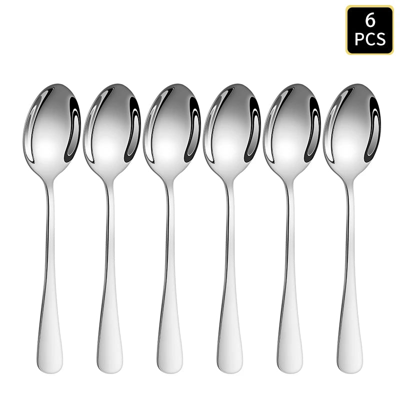 Stainless Steel Round Handle Cutlery Set Knife Fork Spoon Dinnerware