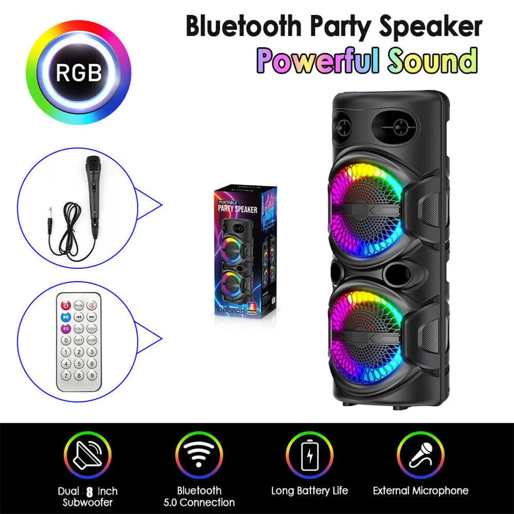 CURUK 3000W Portable Bluetooth Speaker Karaoke Subwoofer Bass