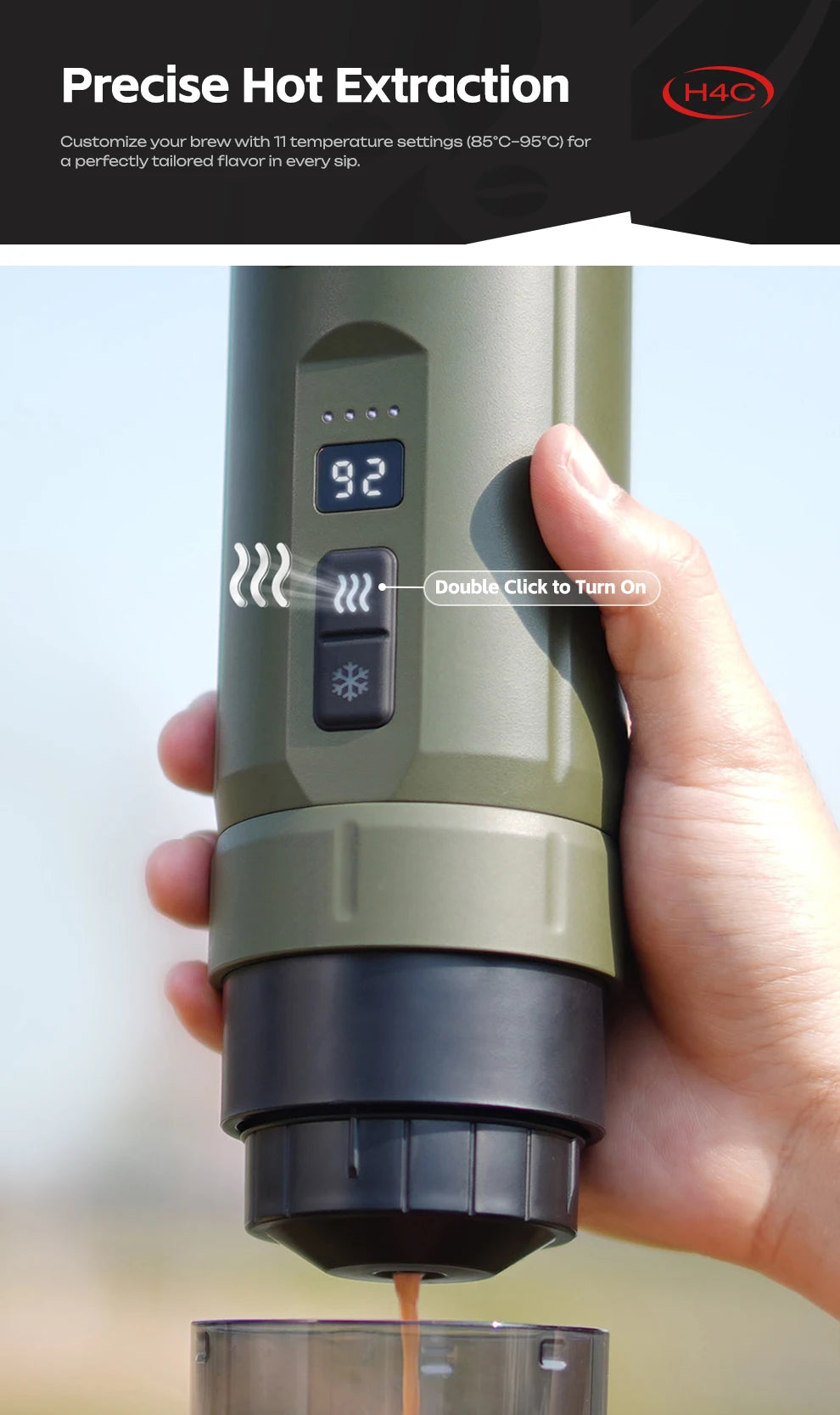 HiBREW H4C Portable Espresso Machine 3in1 Travel Coffee Maker 7500mAh Battery