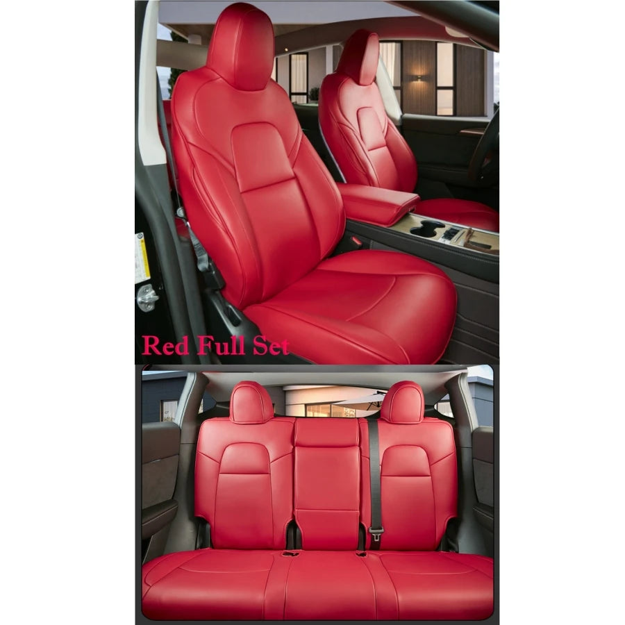 Tesla Model 3 Full Set Car Seat Covers Nappa PU Leather Front And Rear