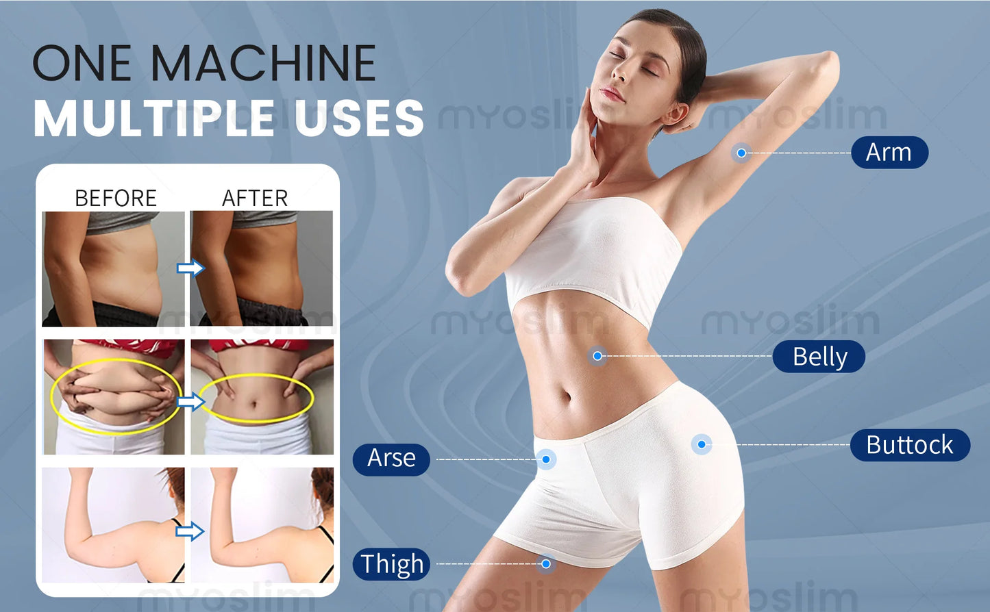 Myoslim 6500W EMS Neo RF Body Sculpting System Device