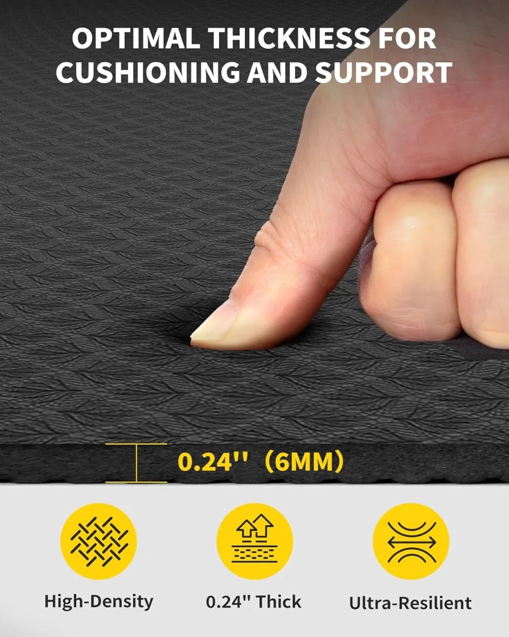 Extra Thick Yoga Mat For Home Gym With Joint Support